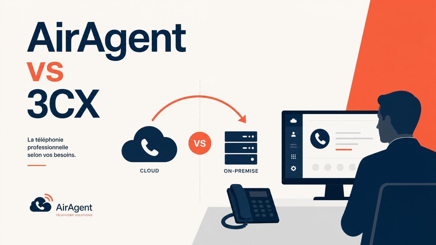 découvrez la comparaison entre airagent, solution cloud, et 3cx, solution on-premise, pour choisir la meilleure plateforme d'appels adaptée à vos besoins professionnels.