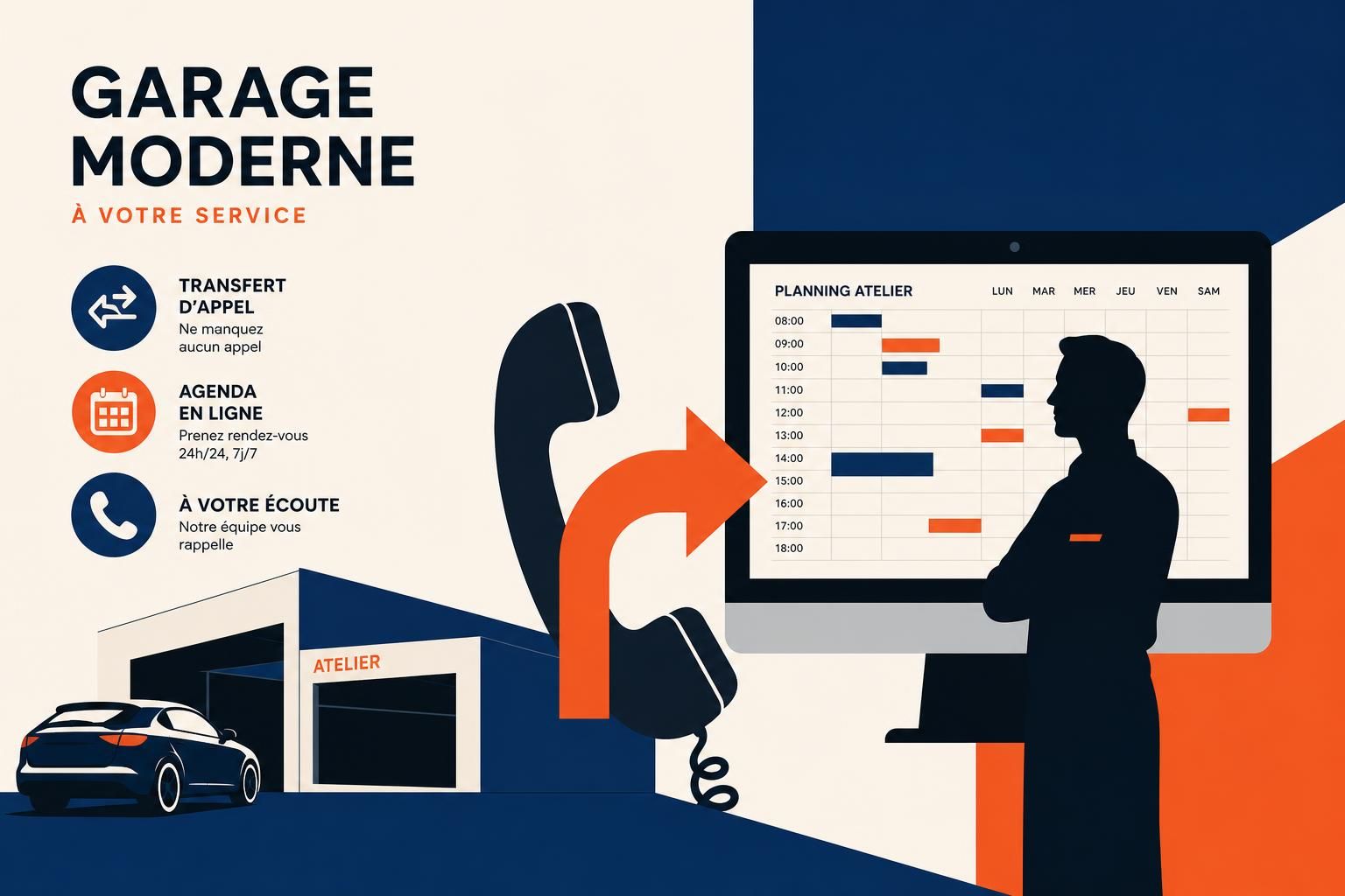 découvrez comment automatiser la prise de rendez-vous grâce au transfert d'appel pour votre garage auto, optimisant ainsi la gestion des appels et améliorant la satisfaction client.